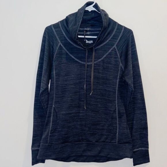 Kuhl Cobalt Gray  Cowl Neck Lea Pullover Sweatshirt Sweater Size Large - Picture 2 of 8